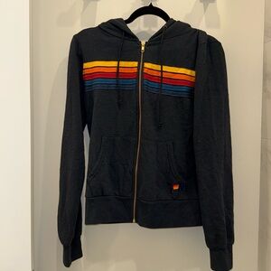 RARE NWT Aviator Nation 5- Stripe Hoodie // Navy Blue